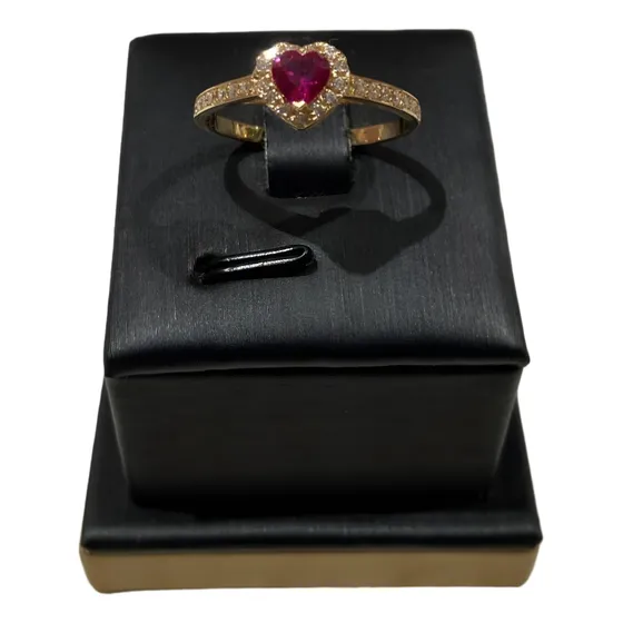 Anillo Compromiso Con Incrustaciones Oro 18kilates