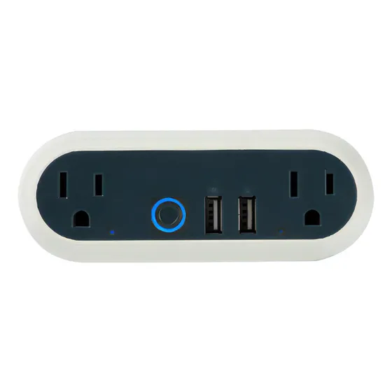 Enchufe Inteligente 2 Puertos Usb-a, Multivoltaje Wifi Alexa Color Blanco