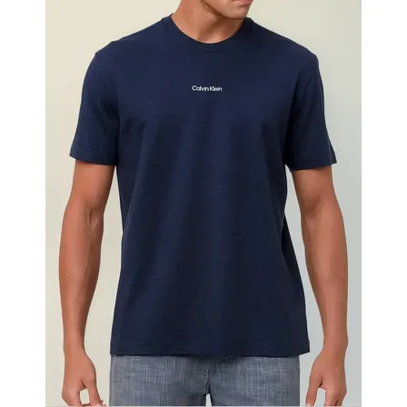 Camiseta Calvin Klein Flame Front Logo Azul Marinho