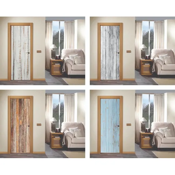 Vinilos Para Puertas -simil Madera- Revestimiento Adhesivo 