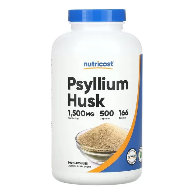 Nutricost Cáscara De Psilio 1500 Mg 500 Capsulas Sabor Sin Sabor