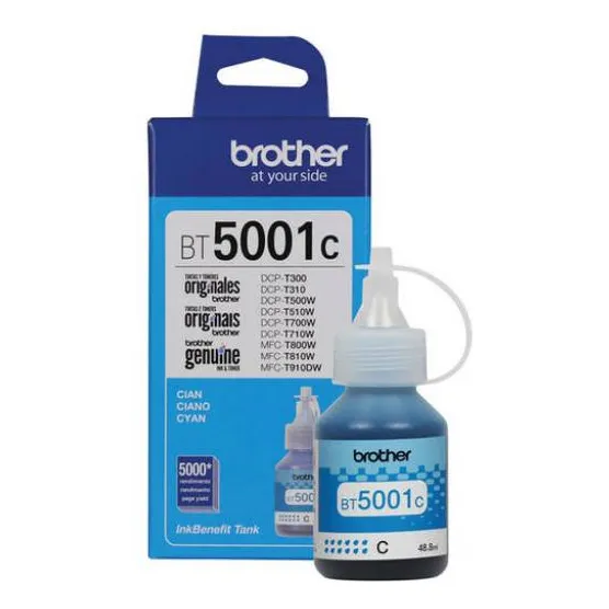 Botella De Tinta Brother Bt5001c Cian