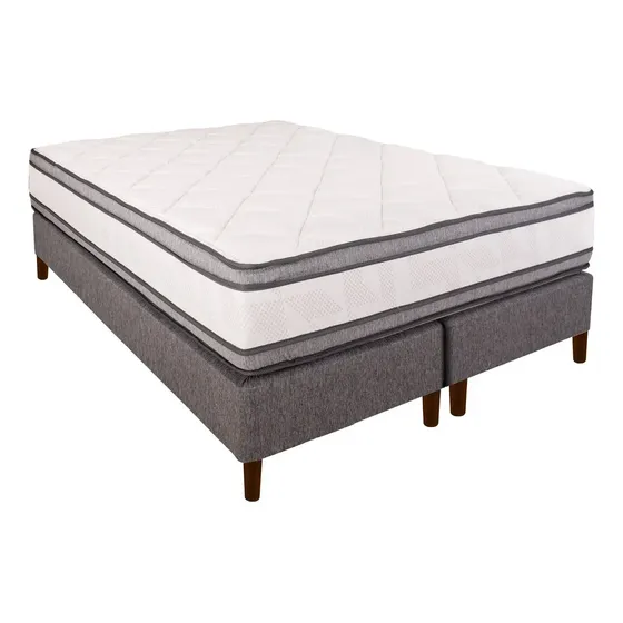Sommier Queen Espuma Doble Lado 10 Años Marsella Color Beige\u002Fgris | Cuotas sin interés