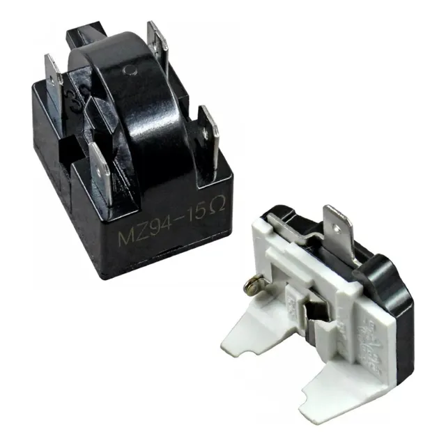 Kit Relé Ptc Y Protector Térmico Para Compresor 1/4 Hp 4 Pin