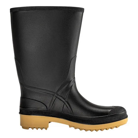 Bota Hércules Color Negro Suela Buff  Con Forro