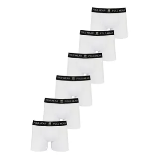 Kit 6 Cuecas Boxer AlgodĂŁo Polo Wear Branco Kit 6 Cuecas Boxer AlgodĂŁo Polo Wear Branco