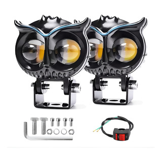Par Búho Faros Lupa Luz Spot Para Auto Color Amarillo Blanco Par Búho Faros Lupa Luz Spot Para Auto Color Amarillo Blanco