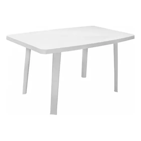 Mesa De Jardin Plastico Exterior 140 X 80 Reforzada Reina Color Blanco