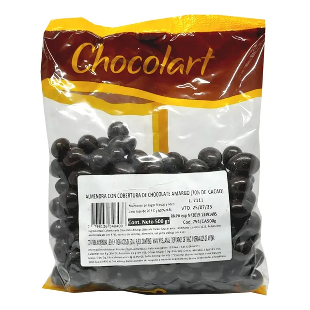 Chocolart Almendras Con Chocolate Amargo 500g