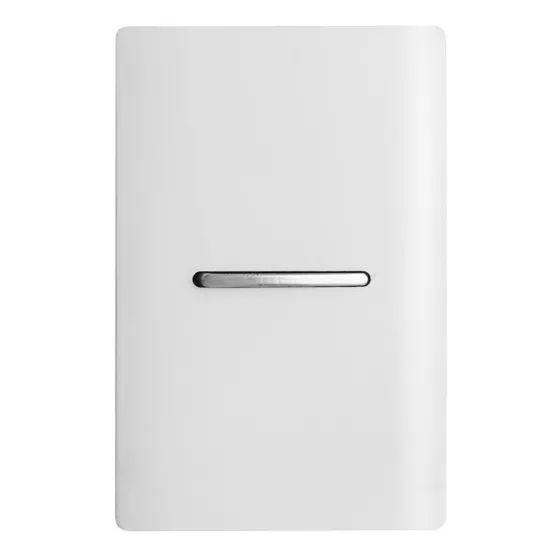 Interruptor Simples Horizontal Branca Cromado Novara Luxo