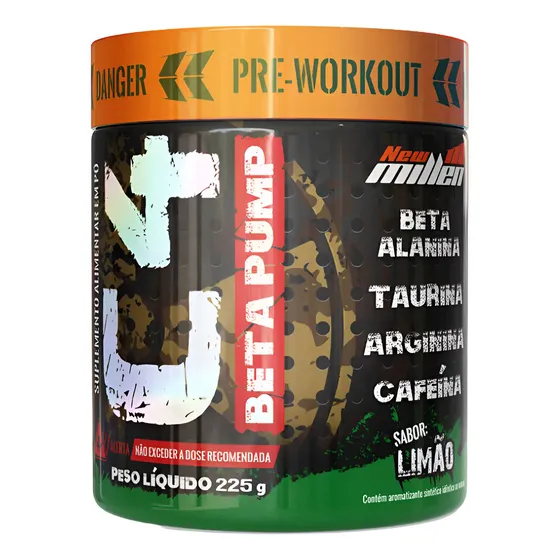 Pré Treino C4 Beta Pump 225g New Millen Diversos Sabores Sabor Limão