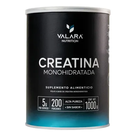 Creatina Monohidratada Micronizada En Polvo 1 Kg 200 Porciones - Suplemento Deportivo Valara Máxima Pureza Sin Azúcar Con Scoop Dosificador Sin Sabor