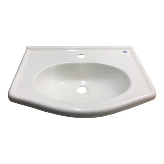 Vanitorio Ovalado 50x40 Balnco Blanco Un Agujero