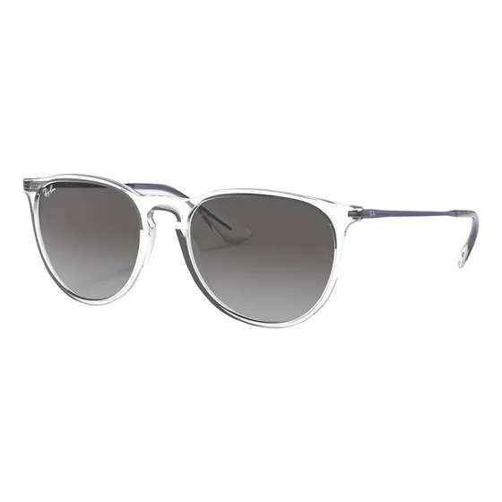Anteojos De Sol Ray-ban Erika Color Mix Talle Standard Armazón Polished Shiny Transparent Y Lente Grey