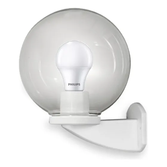 Farol Aplique Exterior Policarbonato Globo Ø20 Led B/consumo