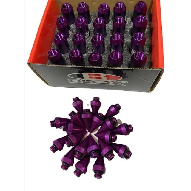 Kit 20 Tuercas Blox Morado Con Pico 12x1.25 Auto/camioneta