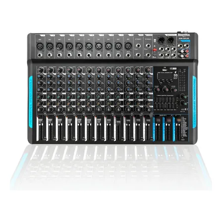 Mesa De Som Profissional Console Misturador 12 Canais Usb