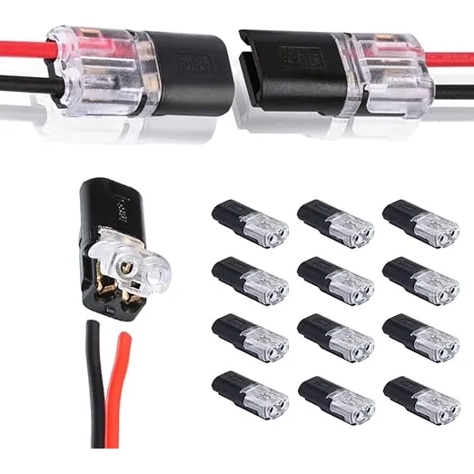 12 Conectores De Cable De Bajo Voltaje, Conector De Cable Enchufable De 2 Pines, Terminales De Crimpado De Cable Eléctrico De Empalme Rápido Para Cableado De Cables 22-20 Awg Led Conectores De Coche
