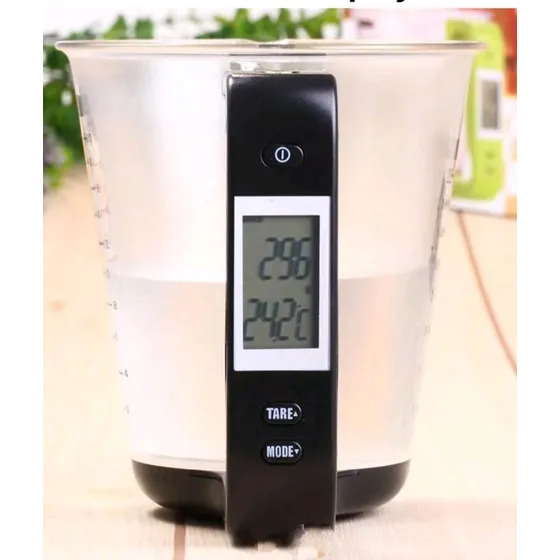 Jarra Medidora Digital Pvc 600ml, 2 Taza, 1000gr