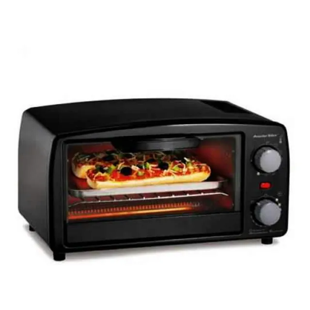 Horno Eléctrico Pequeño Color Negro Para 4 Panes