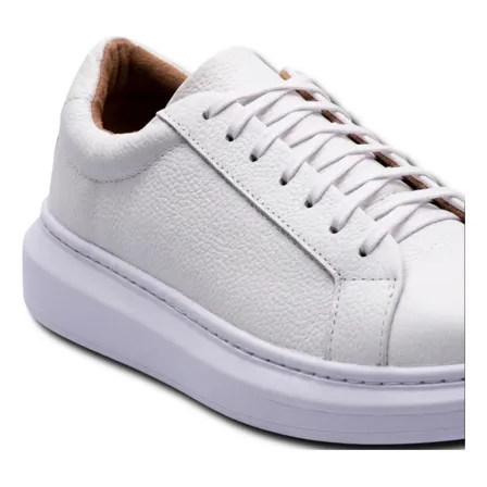 Tênis Matteo Classic Masculino Couro Branco Casual