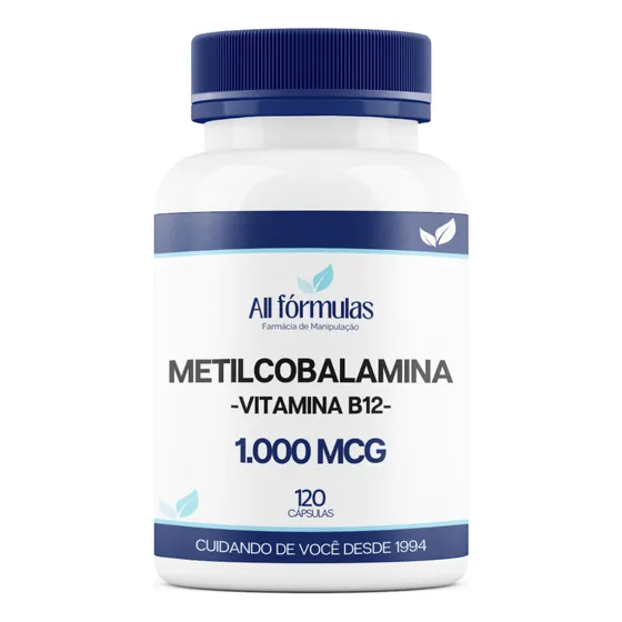 Vitamina B12 1000 Mcg 120 Cápsulas - Metilcobalamina