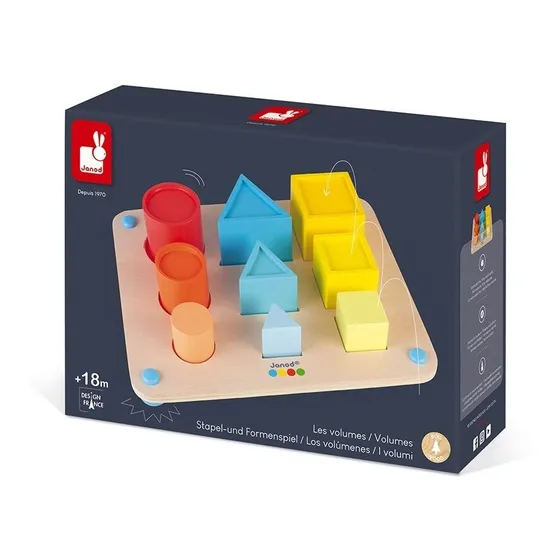 Juego Didáctico De Madera Formas Y Volúmen Janod Original