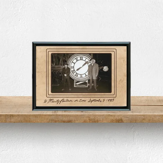 Cuadro Volver Al Futuro Reloj Hill Valley C/vidrio 20x30cm Negro Negro