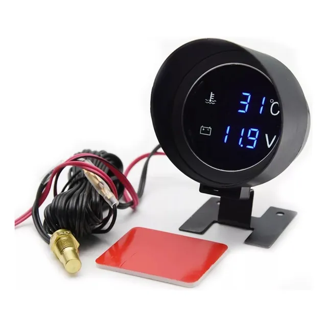 Voltímetro + Marcador De Temperatura Automotivo Universal