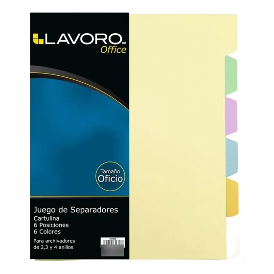 Separador Carta 6 Divisiones Lavoro