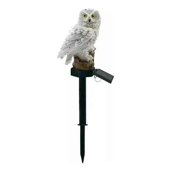 Lampara Led Solar Buho Jardin Terraza Decoracion