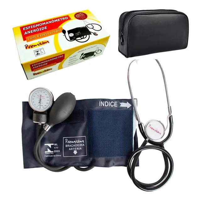 Kit Esfigmomanômetro Aparelho De Pressão + Estetoscópio