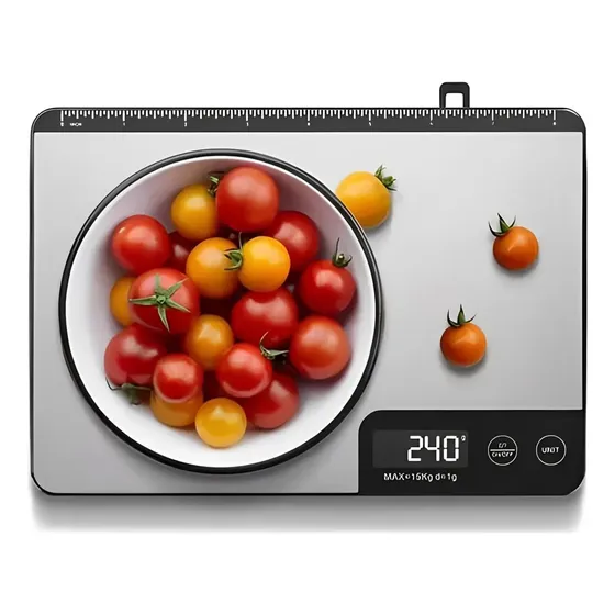 Bascula Digital Para Cocina Acero Inoxidable 15kg/1g Lcd Usb