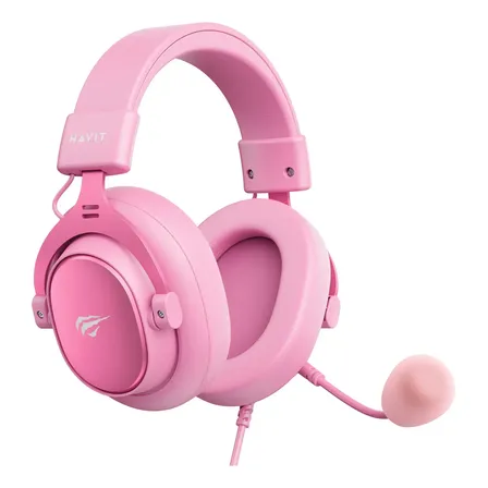 Headset Gamer Havit H2015se Drivers 53mm Microfone Removivel Rosa