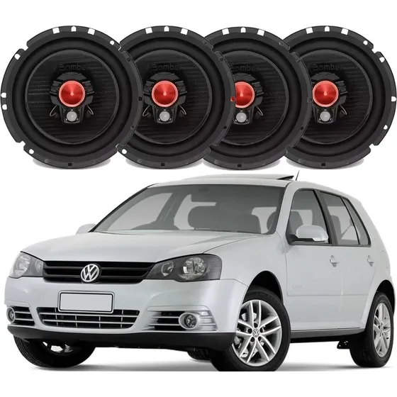 Kit Alto Falante Golf 2002 2003 2004 2005 Bomber 200w Rms
