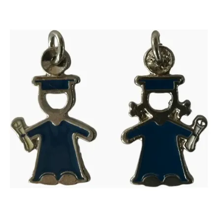 3 Dijes De Graduación Color Azul - 2,6 Cm