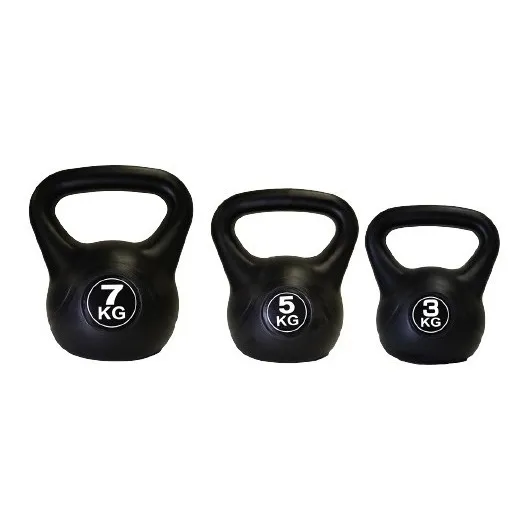 Pesas Set Rusas Kettlebell 15kg Crossfit Gym 3 5 Y 7 Kg Color Negro
