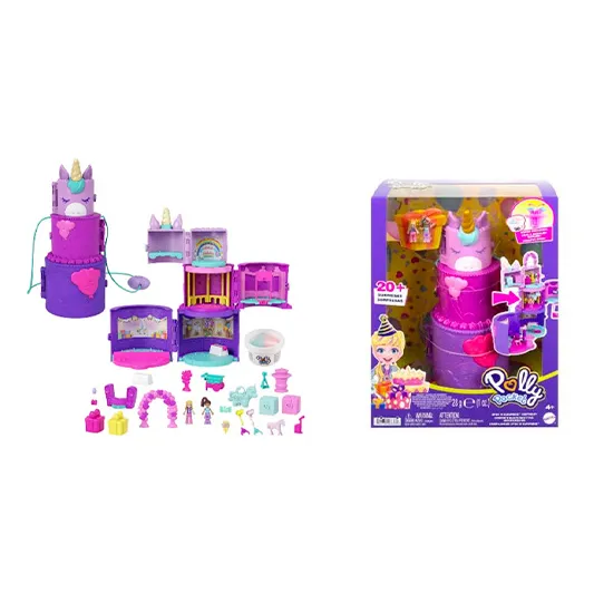 Set Polly Pocket Mundo De Sorpresas Pastel De Cumpleaños Ub
