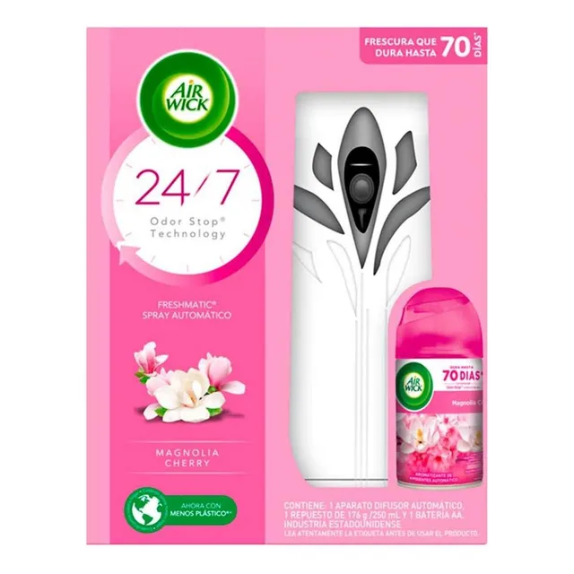 Aromatizante Air Wick Automático Freshmatic Magnolia Aparato y Repuesto 250ml