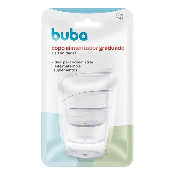 Copo Alimentador Graduado 35ml Com 3 Unidades Buba Bebe