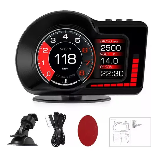 Velocímetro Contagiro Temperatura Hud Head Up Display Obd2