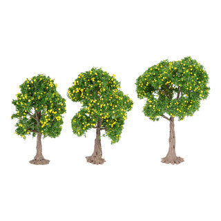 3 Peças Modelo Árvores Árvores Frutíferas Amarelas 3 Peças Modelo Árvores Árvores Frutíferas Amarelas