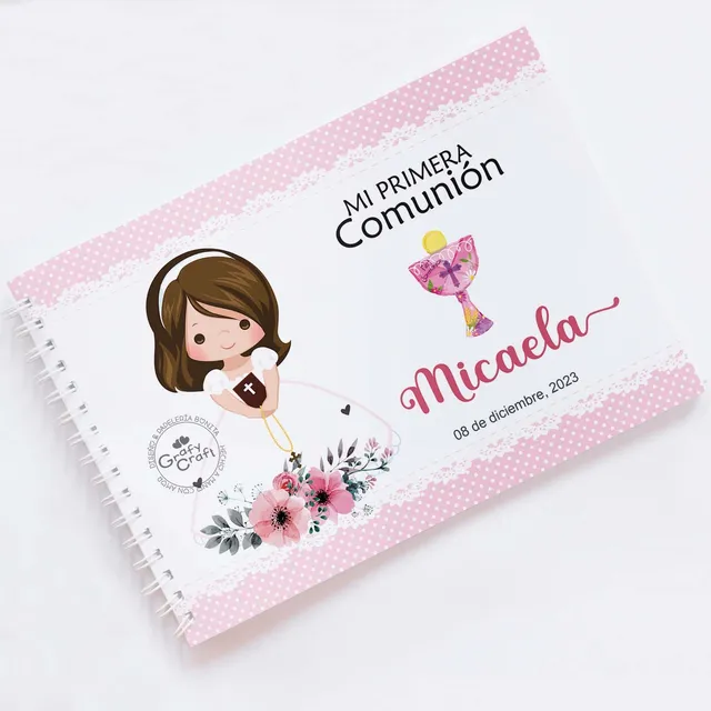 Primera Comunion - Libro De Firmas - Personalizado Para Niña