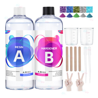 16oz Resina Epoxica Cristal Trasparent Diy Arte Kit Epoxy 16oz Resina Epoxica Cristal Trasparent Diy Arte Kit Epoxy