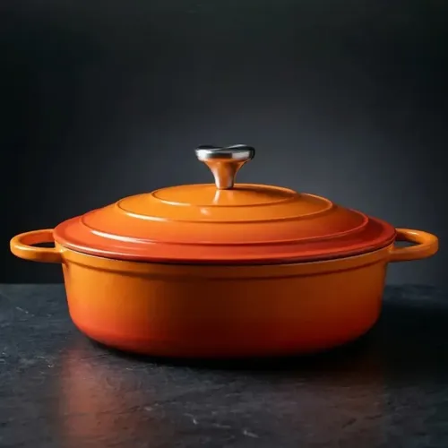 Caçarola Staub Ferro Fundido Vermelho 22cm Fogão Elétrico Gás