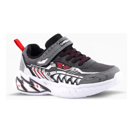 Zapatillas Super Shark Gris Con Luz Footy Kids Niños