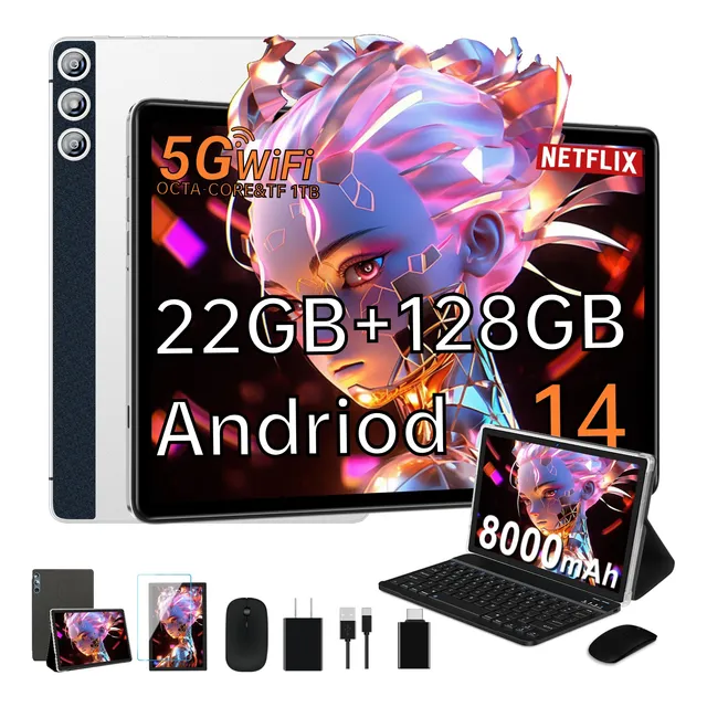 Android 14 Tablet 10''hd 22+128gb Rom Wifi 5g Bt5 Con Mouse