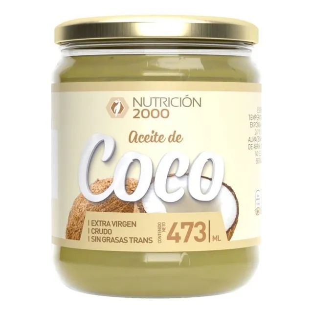 Aceite De Coco Extra Virgen Crudo Sin Grasas Trans 473 Ml
