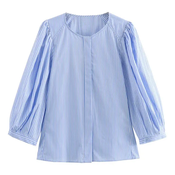 Camisa De Popelina A Rayas Zra New Style 2024 New Style Para