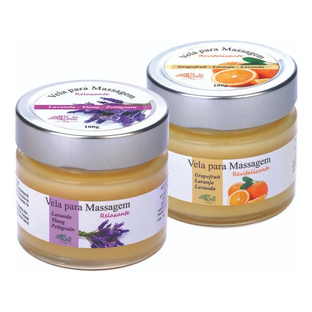 Kit 2 Velas Para Massagem Natural Arte Dos Aromas 100g 